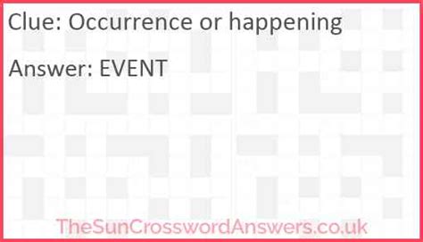 happening crossword clue